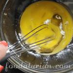 Mix egg, sugar, cornflour and vanilla essence