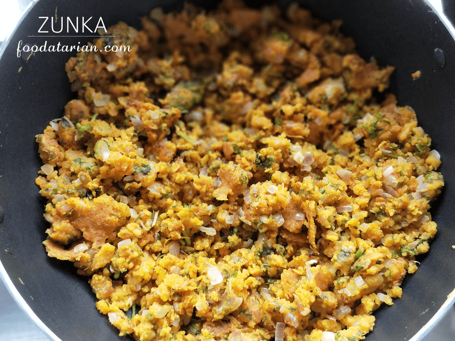 Zunka | Dry Pithla | Maharashtrian Zunka Bhakar