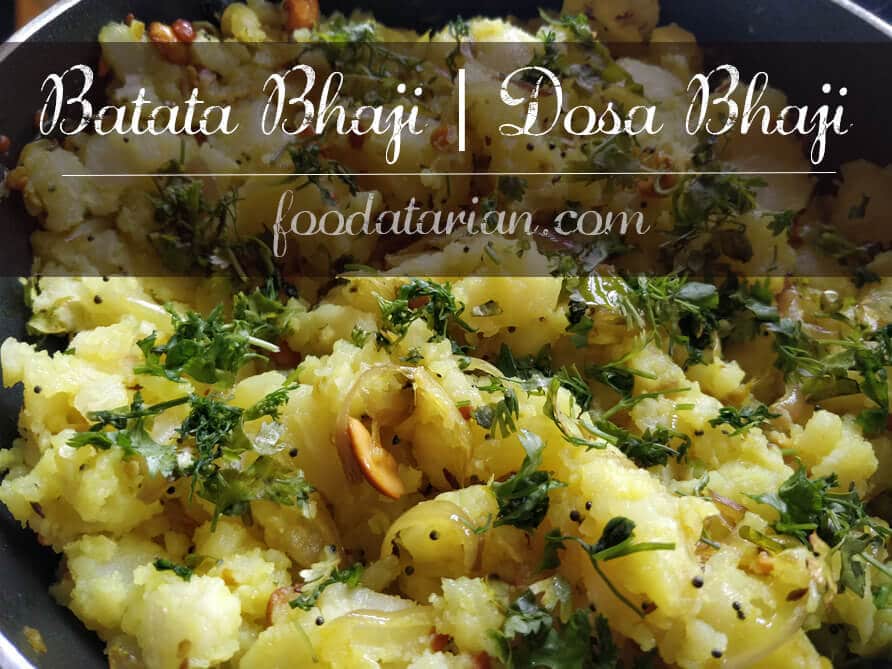 Dosa Bhaji | South-Indian style Potato Vegetable for Masala Dosa